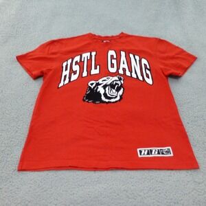 Hustle Gang T Shirt Mens Medium Red HSTL GANG Bear Graphic Streetwear Tee